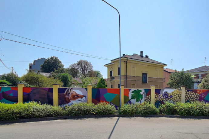 Gattinara murales "La volpe e l'uva" accoglie i visitatori