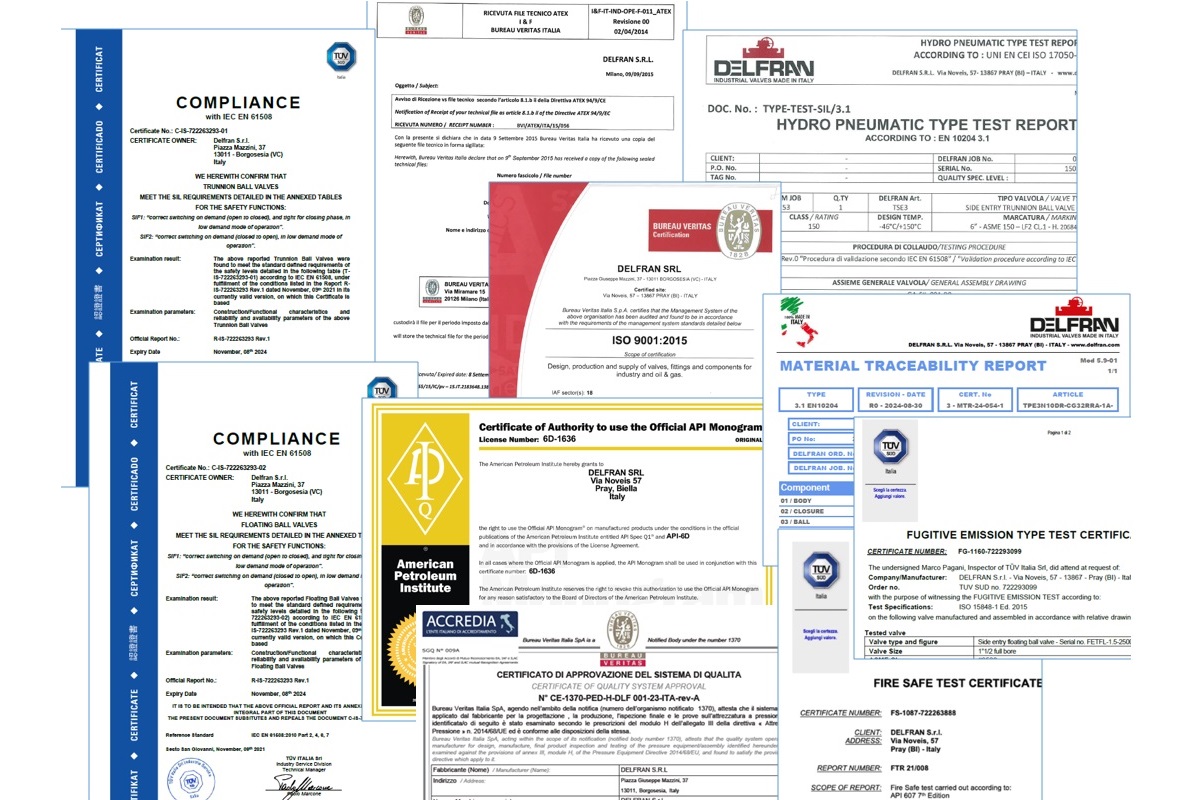 Certificazioni Delfran