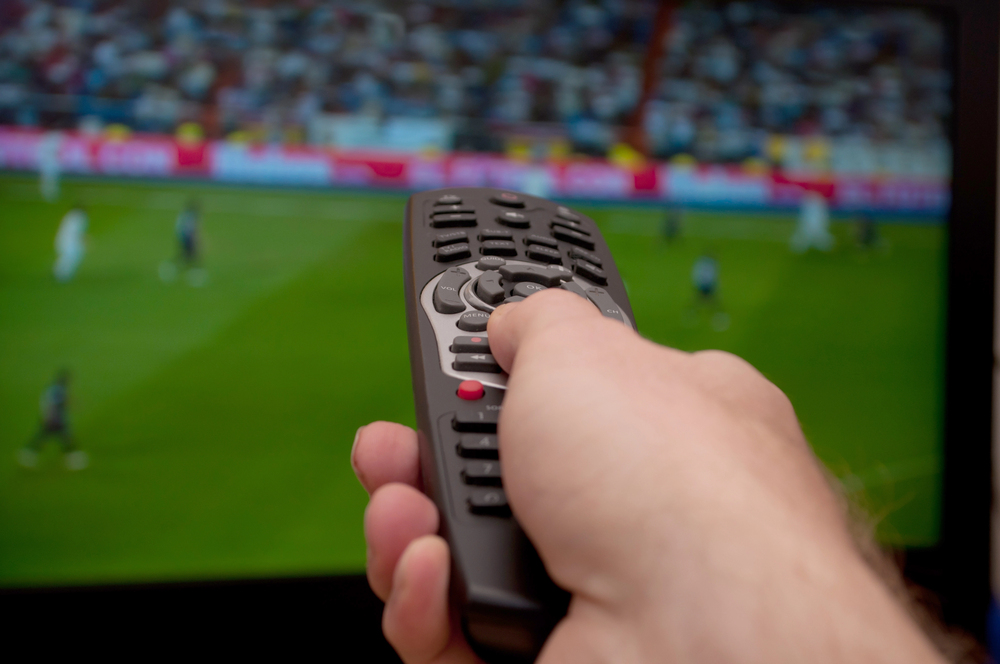 Partita di calcio in tv