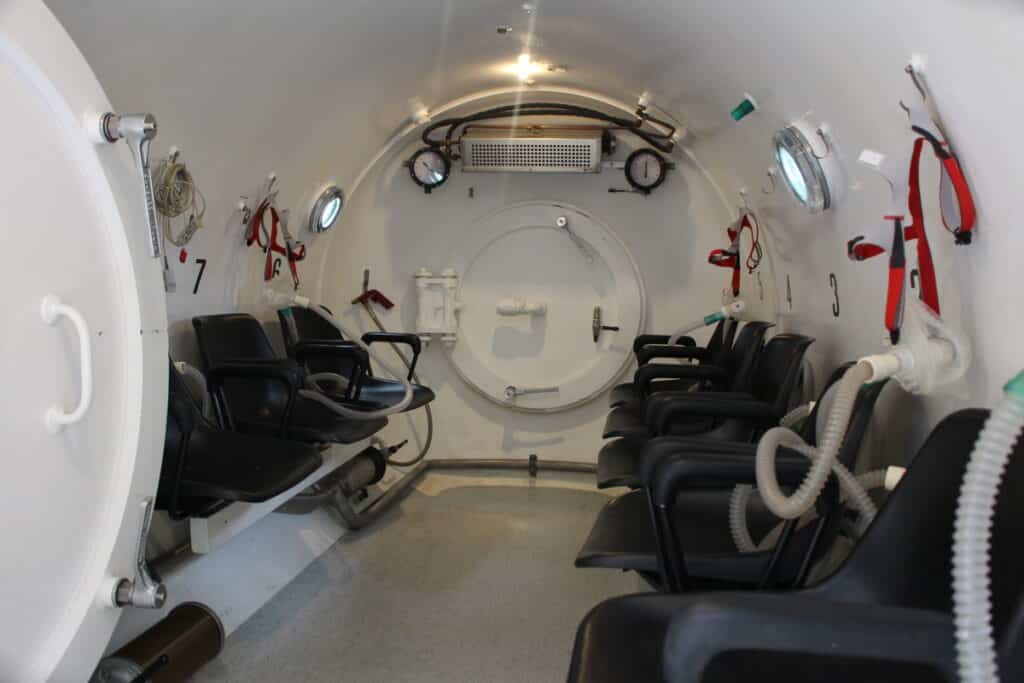 L'interno della camera iperbarica