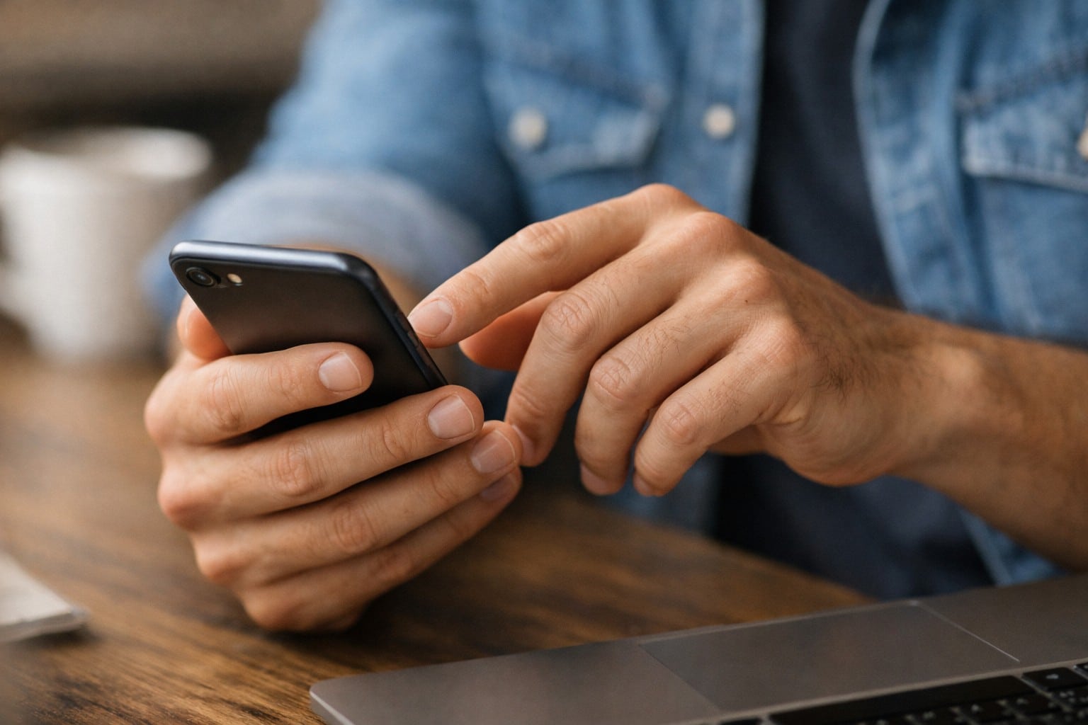 Persona che utilizza uno smartphone