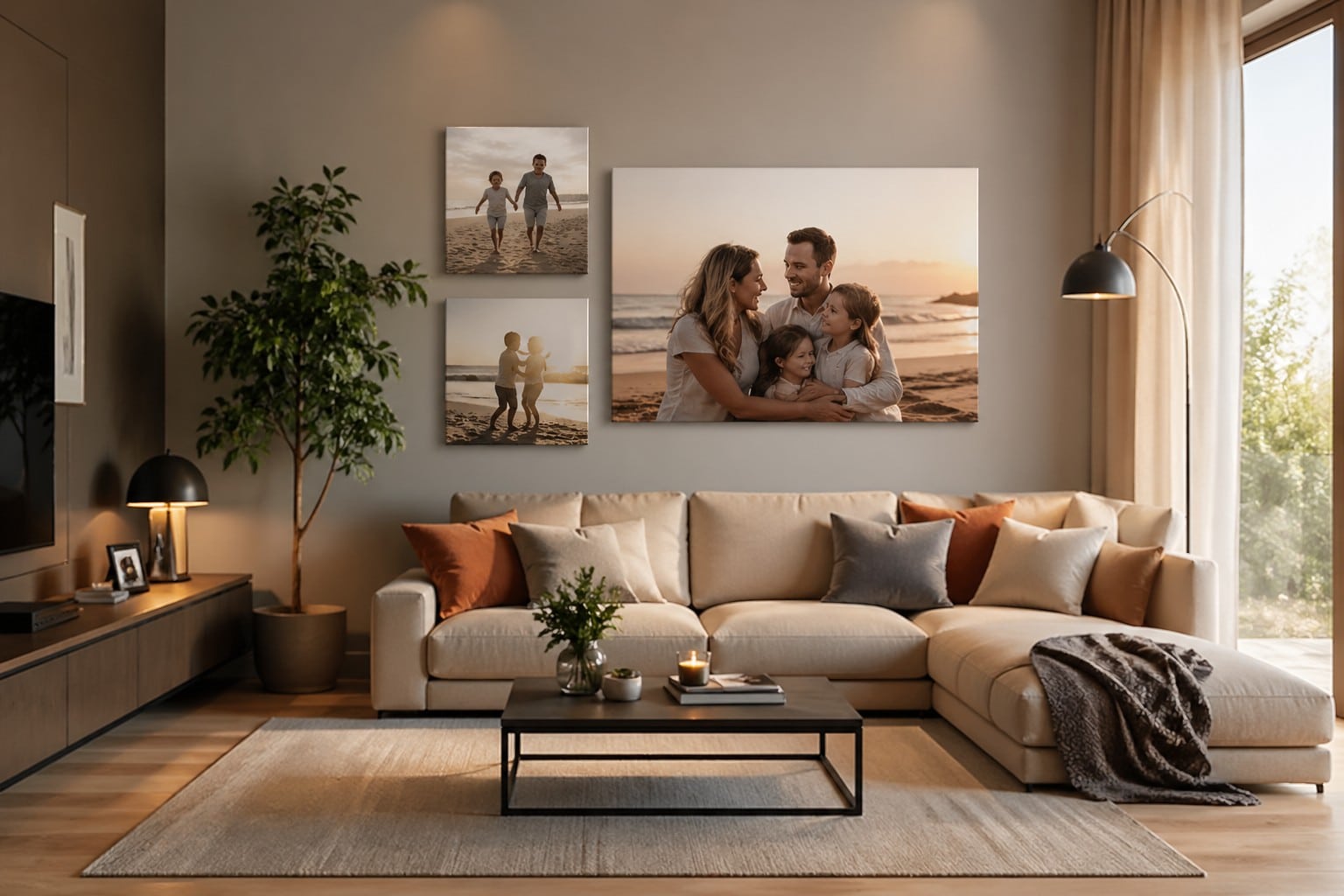 Stampe su tela in soggiorno