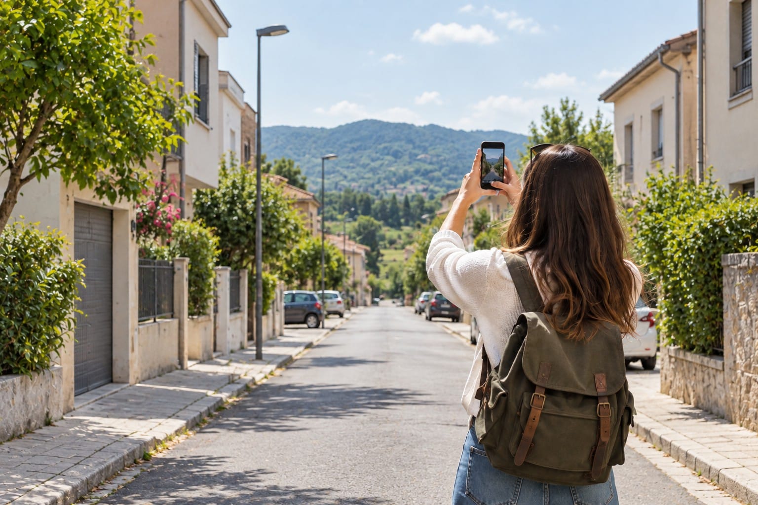 Ragazza che fa una fotografia
